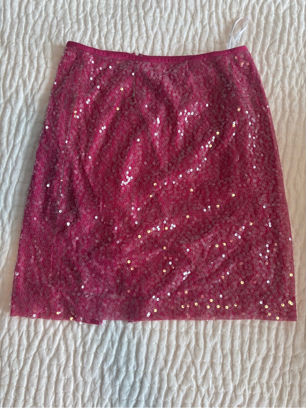 Calvin Klein Fuchsia Sequin Lace Pencil Skirt
